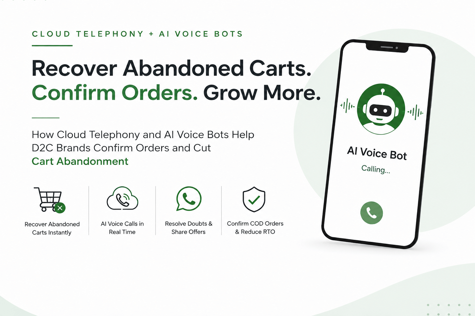 How Cloud Telephony and AI Voice Bots Help D2C Brands Confirm Orders and Cut Cart Abandonment