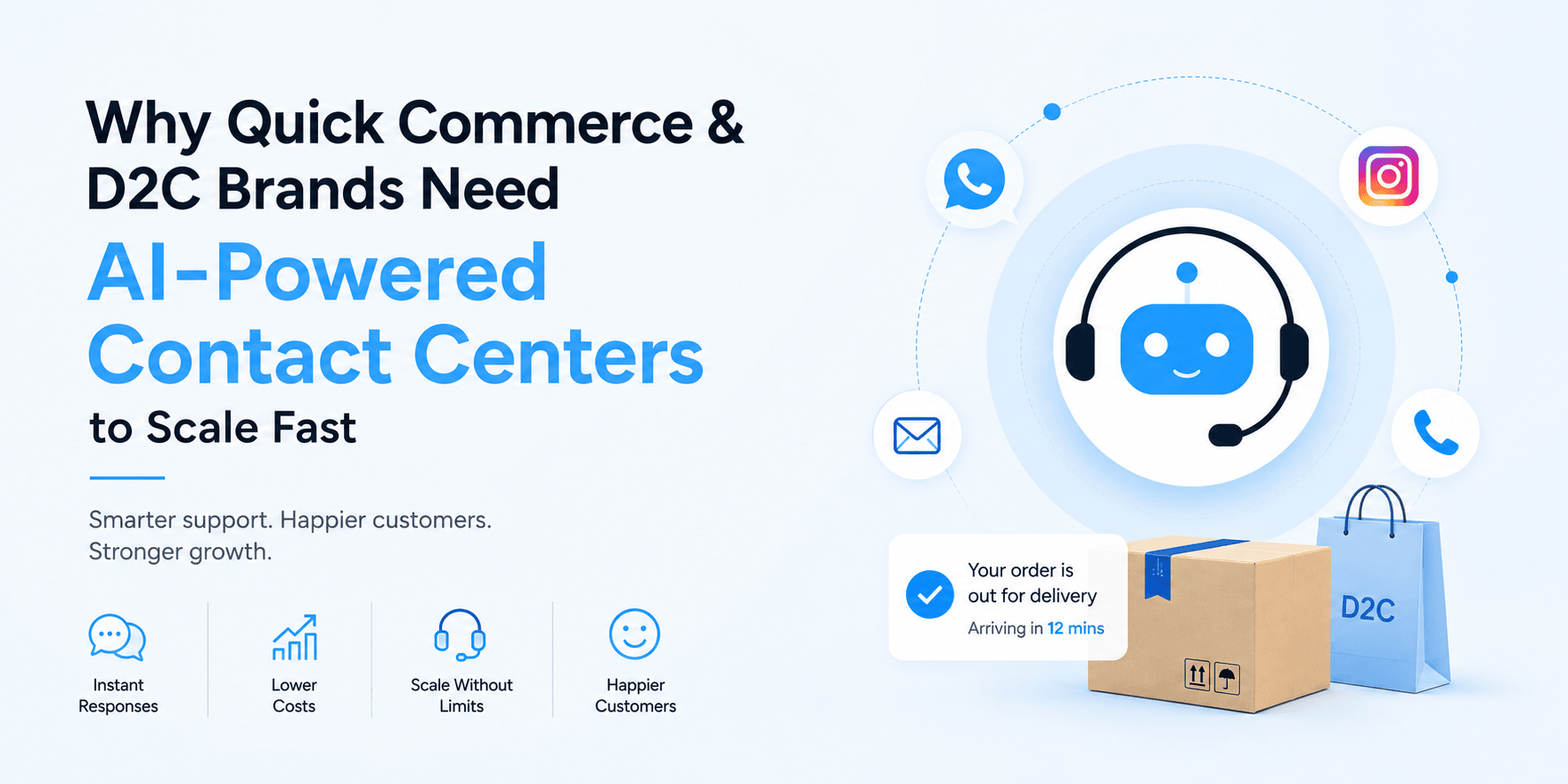 Why Quick Commerce & D2C Brands Need AI-Powered Contact Centers to Scale Fast